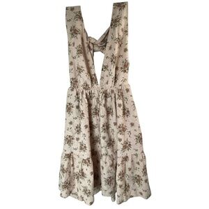 HAUSE OF HARLOW 1960 Floral Linen Blend Dress in Blush Pink with floral print XS